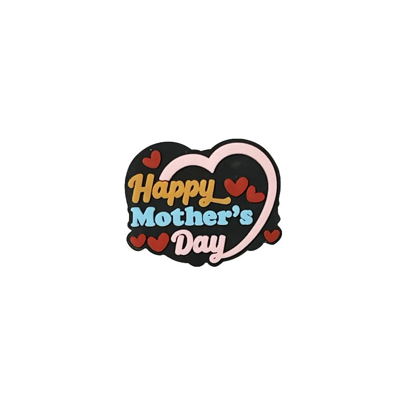 Silicone Focal Beads Mother Father'S Day Retro Style Colorful Phrases 20pcs 6