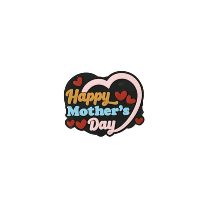 Silicone Focal Beads Mother Father'S Day Retro Style Colorful Phrases 20pcs 6