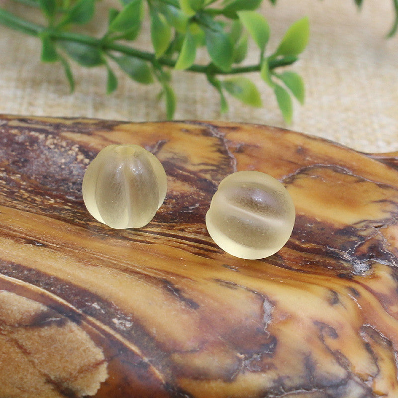 Frosted Pumpkin Glass Beads 10mm Matte Autumn Colors 20pcs 11