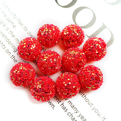Glitter Bubblegum Beads 16mm Colorful Iridescent Sparkle 1pc 17