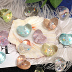 High Transparency Glitter Powder Embedded Chunky Heart Acrylic Beads 20mm 50pcs 4