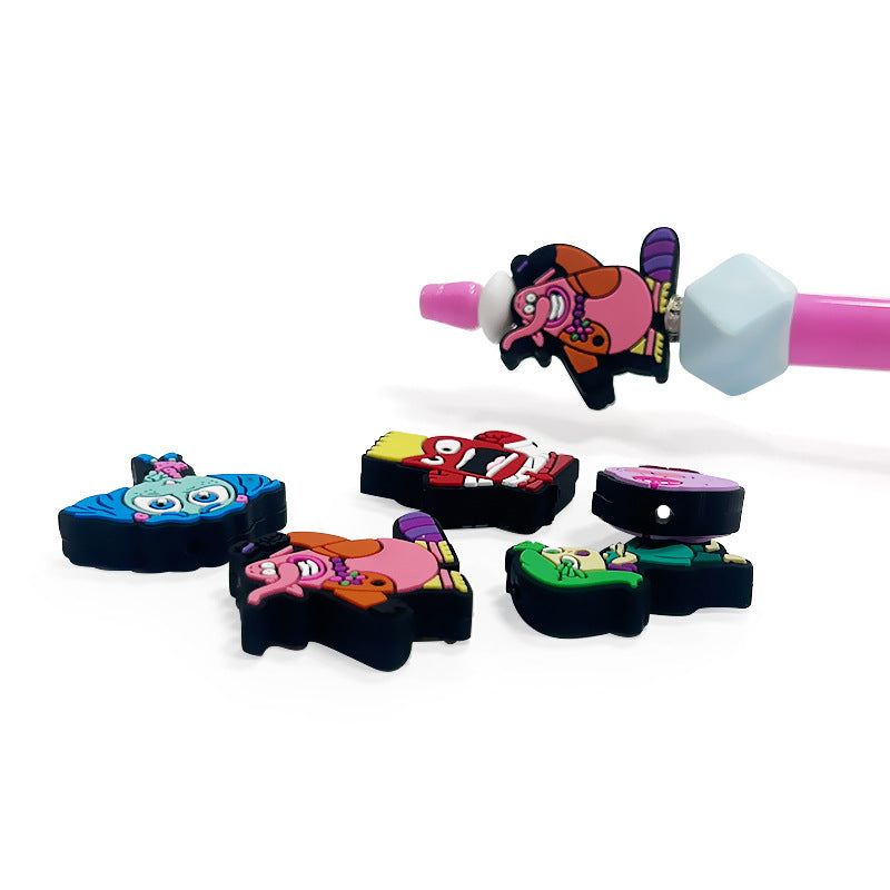 Silicone Focal Beads Inside Out Character Bold Colorful Cartoon 4