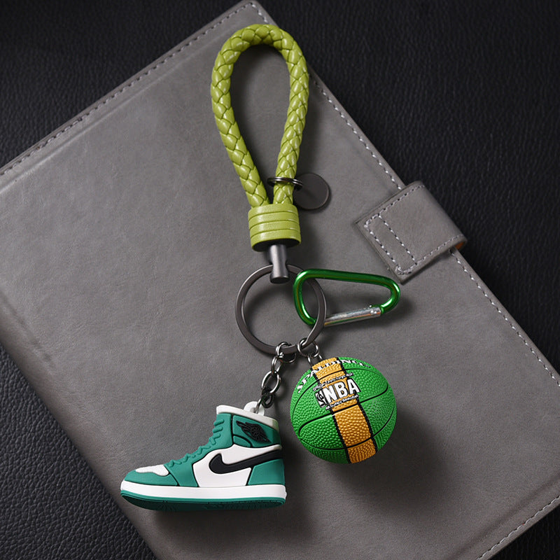 Silicone Basketball Sneaker Keychain with Mini Basketball Charm 8