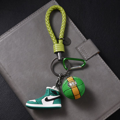 Silicone Basketball Sneaker Keychain with Mini Basketball Charm 8