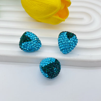 Strawberry Polymer Rhinestone Beads 17mm Colorful Mixed 10pcs 15