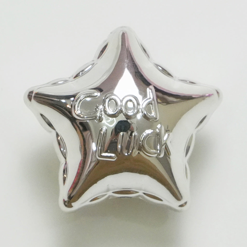 UV Plating Balloon Shaped Star Acrylic Beads 25mm Metal Colored 50pcs 6