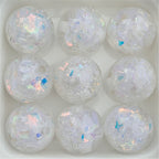 Snowflake Resin Beads 16mm Clear Sequin Filled Round 50pcs 2