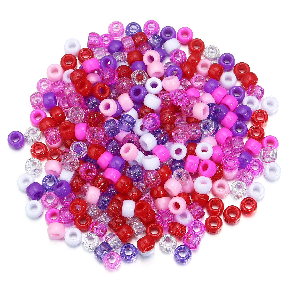 Festival Theme Pony Beads 9mm Acrylic Assorted Colors 200pcs 17