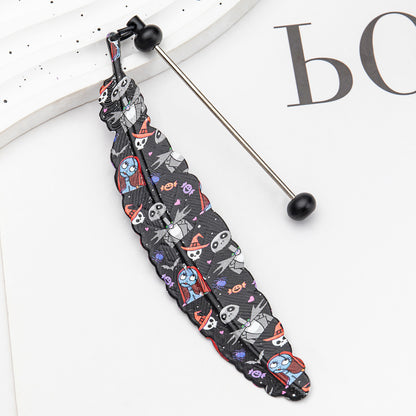 Beadable Feather Bookmarks Halloween Christmas Prints 12pcs 10