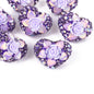 Rhinestone Heart Clay Beads 23mm Peach Blossoming Rose 10pcs 8