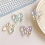 Transparent Plating Butterfly Acrylic Beads 29mm 50pcs