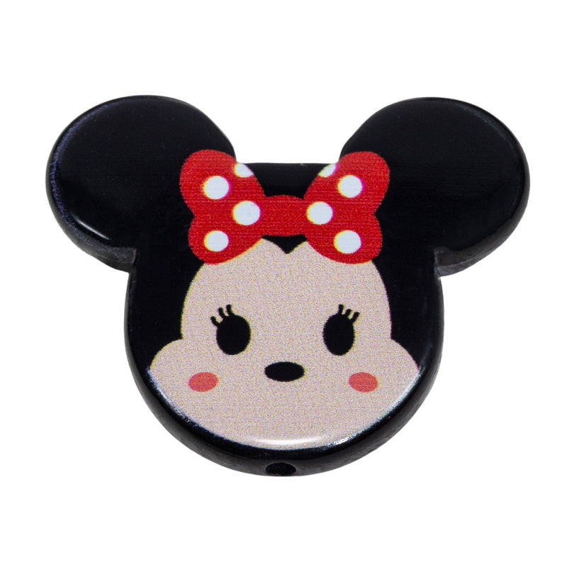 Flat Mickey Minnie Acrylic Beads 40mm Double-Sided 10pcs 8