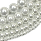 Pearl Round Glass Beads 2-16mm Imitation White Lustrous 2