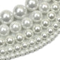 Pearl Round Glass Beads 2-16mm Imitation White Lustrous 2