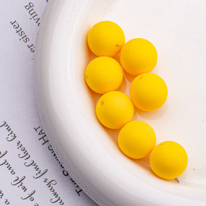 Rubberized Round Acrylic Beads 16mm Solid Color 20pcs 14