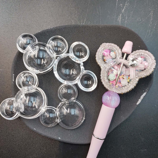 Clear Fillable Mickey Head Acrylic Beads 38mm 5sets 2