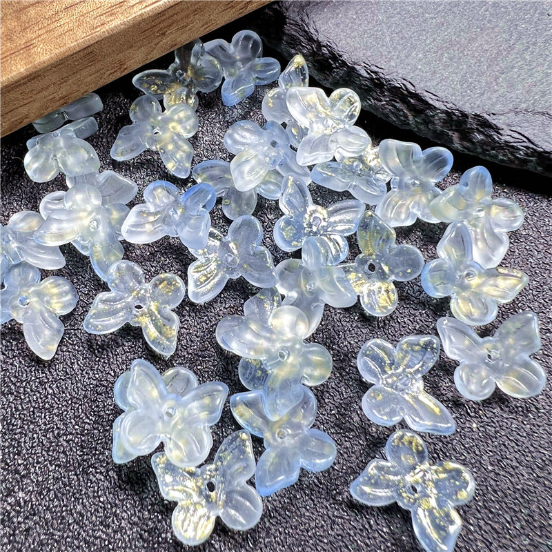 Czech Glass Beads Butterfly 11mm Gradient Purple Blue Green 50pcs 9