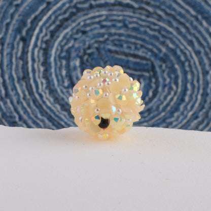 Glitter Bubblegum Beads 14mm Sequin Cluster Rhinestone 10pcs 17