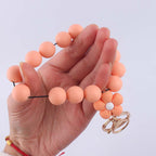 Flower Silicone Bead Wristlet Keychain Colorful Smooth Beads 4