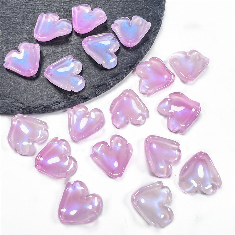 Czech Glass Peony Glass Beads 19mm Translucent Crimson 50pcs 17