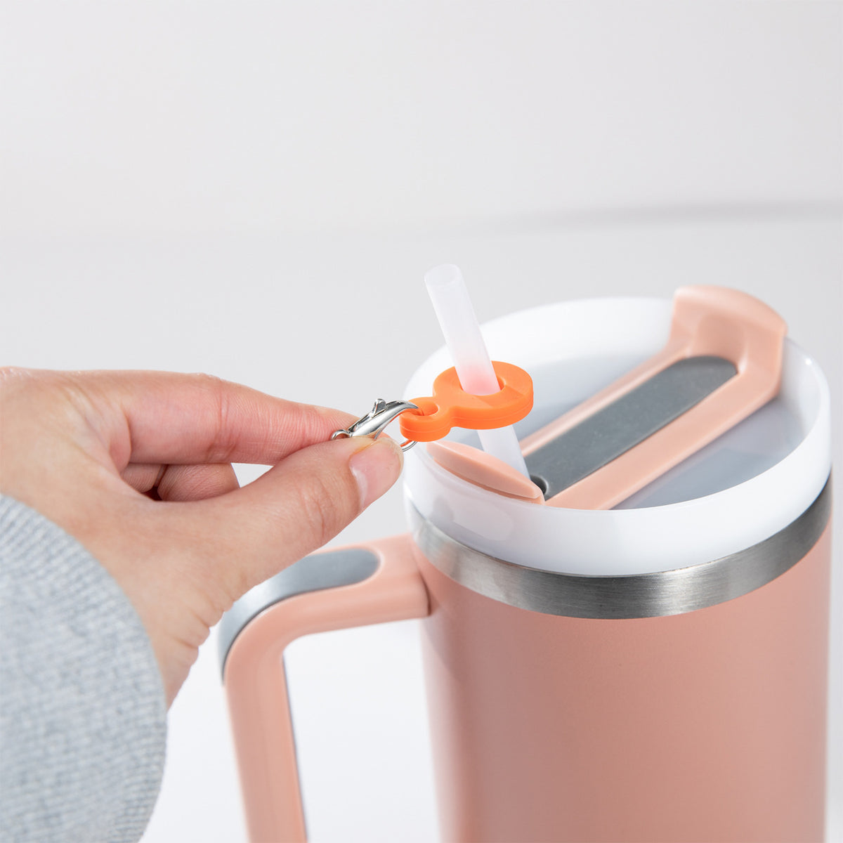 Beadable Silicone Tumbler Straw Holder Colorful Electroplated 1pc 2