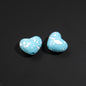 Plaid and Splashed Ink Pattern Heart Acrylic Beads 18mm 20pcs 17