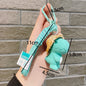 Cartoon Resin Dinosaur Keychain with Straw Hat Pastel Colors 4