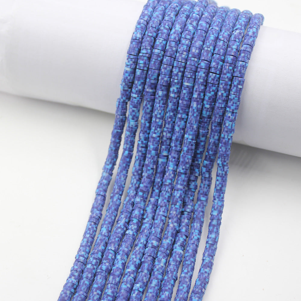 Flat Clay Beads 6mm Colorful Matte Polymer Spacer 10 Strands 6