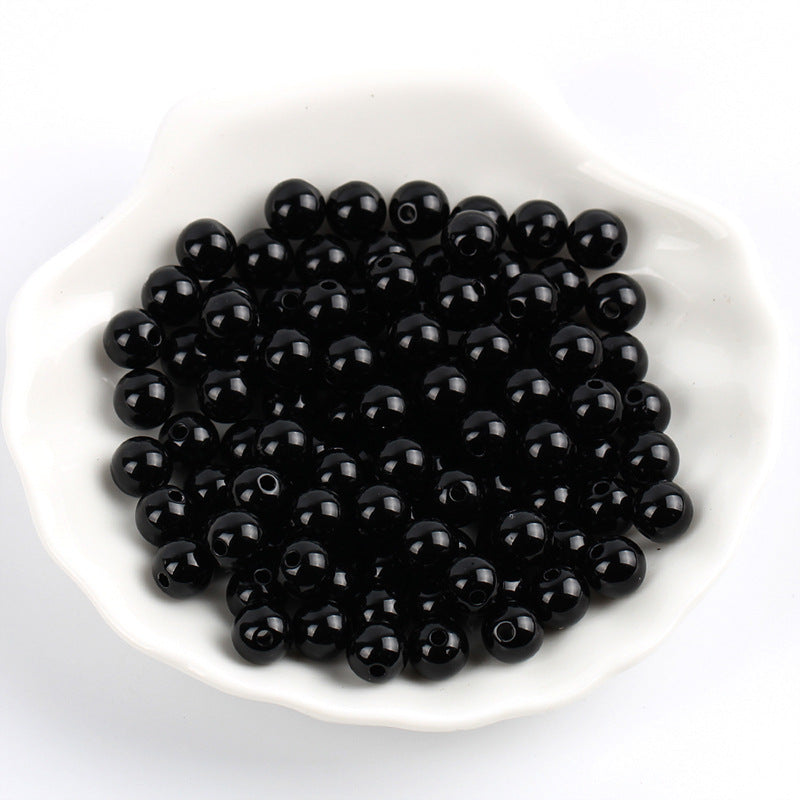 Solid Color Round Acrylic Beads 6mm Glossy Finish 600pcs 8
