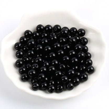 Solid Color Round Acrylic Beads 6mm Glossy Finish 600pcs 8