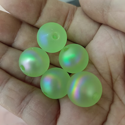 Matte Iridescent Mermaid Acrylic Round Beads 16mm 100pcs 9