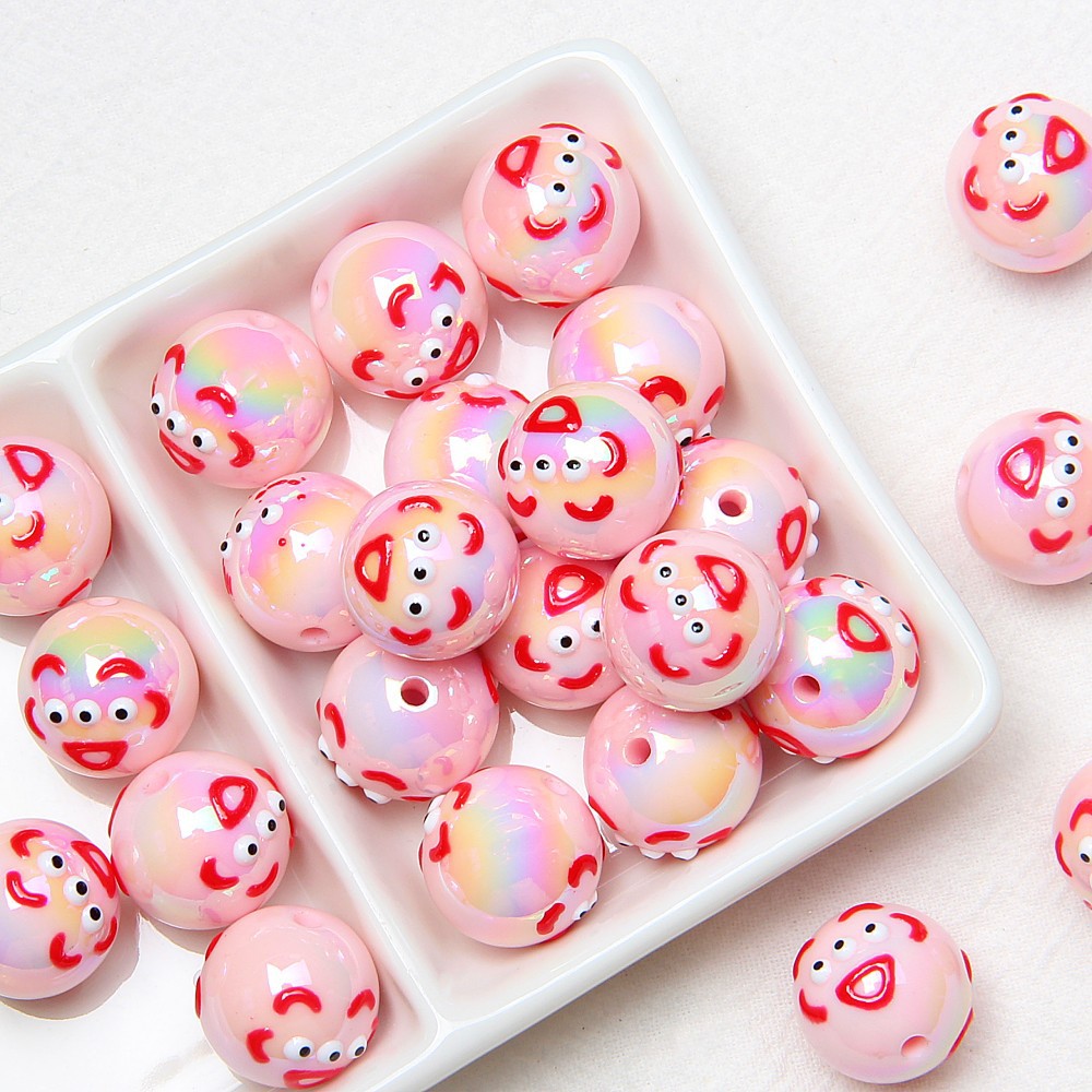 Hand-Painted Halloween Pumpkin Ghost Acrylic Beads 16mm 6
