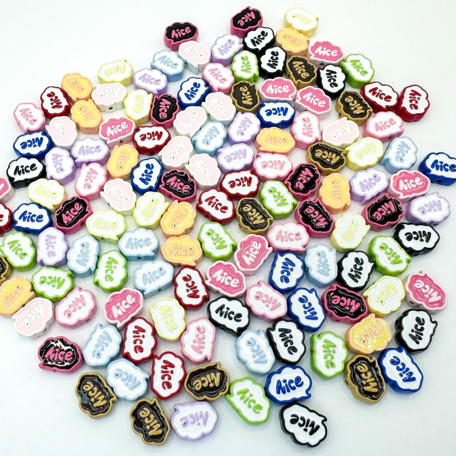 Frame Metal Beads 9x12mm Baking Painted Enamel Alloy 10pcs 6