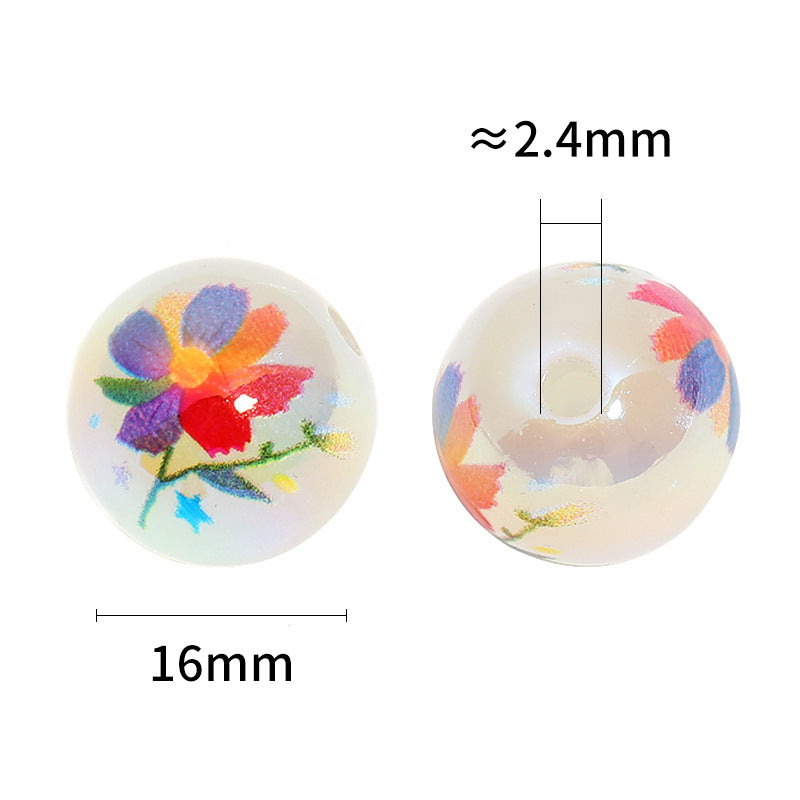 Glow In The Dark Flower Acrylic Beads 16mm Colorful 50pcs 3