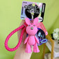 PVC Fashion Leather Rabbit Couple Keychain Cute Animal Charm 6