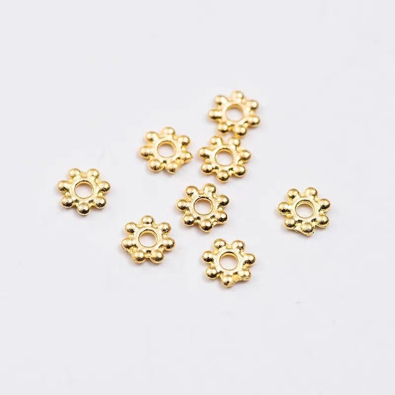 Zinc Alloy Snowflake Spacer Beads 4mm 6mm Tibetan Style 1000pcs 8
