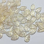 Czech Glass Beads Leaf 18mm Dark Blue Gradient Gold Shimmer 100pcs 6