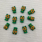 Silicone 3D Focal Beads Old Man Three Leaf Clover Face 20Pcs 4