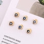 Palm Evil Eye Metal Beads 6mm Enamel Painted Gold Alloy 100pcs 7