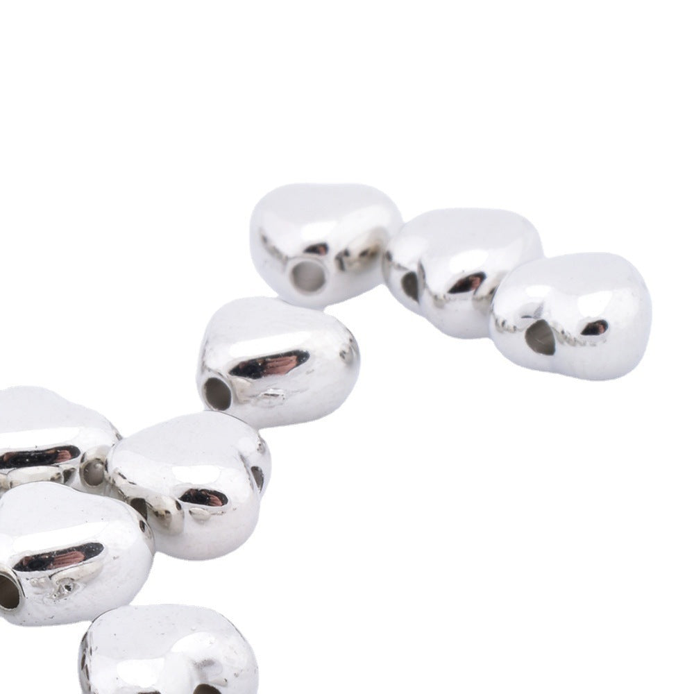 Chunky Heart Acrylic Beads 6mm Glossy KC Gold CCB Plastic 200pcs 5