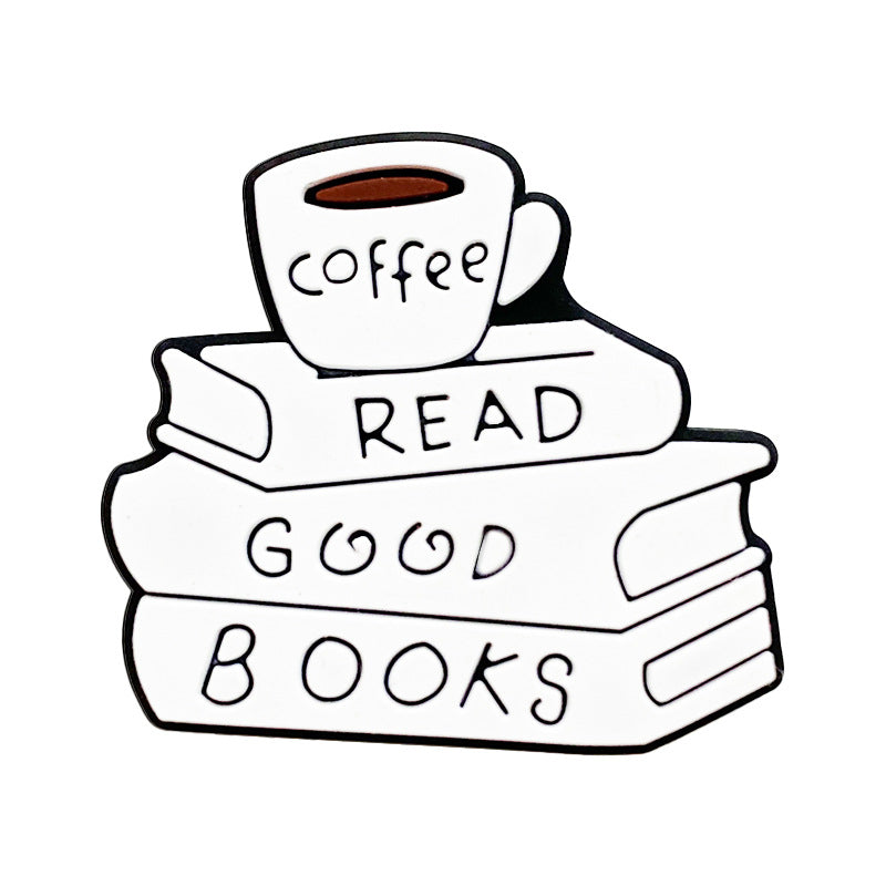 Silicone Focal Beads Coffee Book Stack with Text 20pcs 4