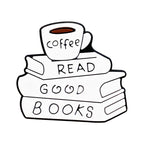 Silicone Focal Beads Coffee Book Stack with Text 20pcs 4