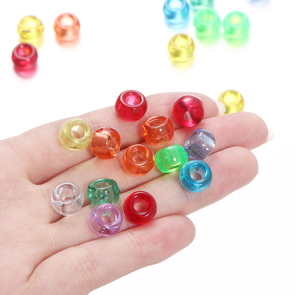 Clear Pony Beads 9mm Large Hole Translucent Plastic 300pcs 2