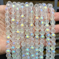 Matte Mermaid Glass Beads 6mm 8mm 10mm Iridescent AB Glow 5strands