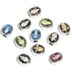 Plated Oval Acrylic Beads 12mm Snake Patterned Large 50pcs 6