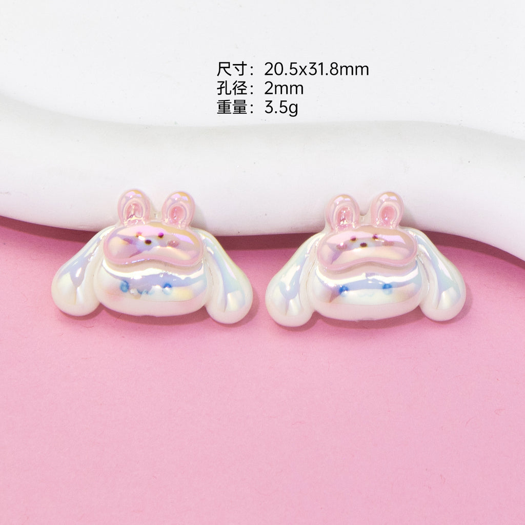 Glossy Sanrio Character Resin Beads Eye Patch Design 10pcs 11