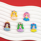 Glossy Pastel Princess Resin Beads Glossy Pretty Figures 10pcs 4