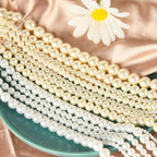 Pearl Glass Beads Round 5-12mm Yellow Imitation 10pcs 2