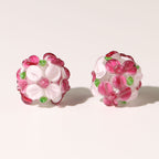 Lampwork Glass Beads Handmade Flower Ball 15mm Multicolor 10pcs 4