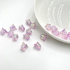 Transparent UV Plating Lily Valley Flower Acrylic Beads 14mm 10pcs